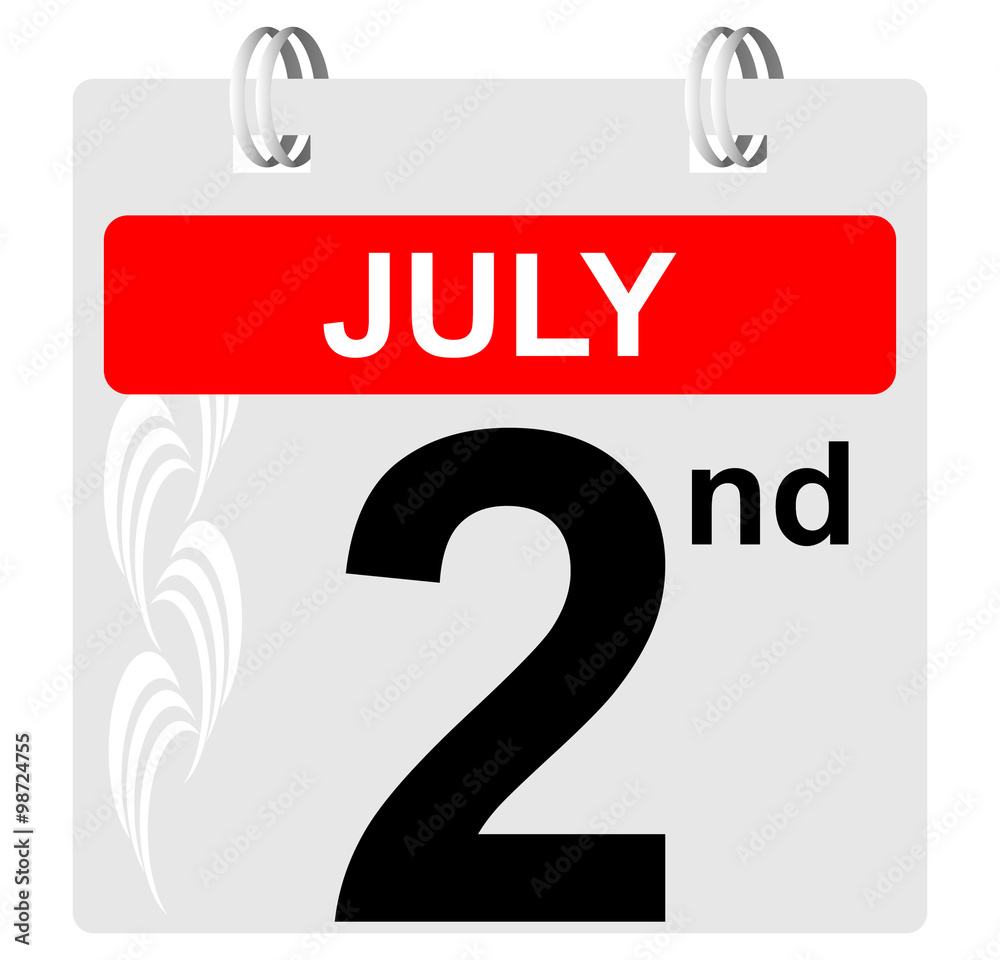 2nd july calendar with ornament 2nd july calendar with ornament