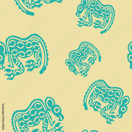 Seamless pattern with American Indians art and ethnic ornaments for your design © drutska