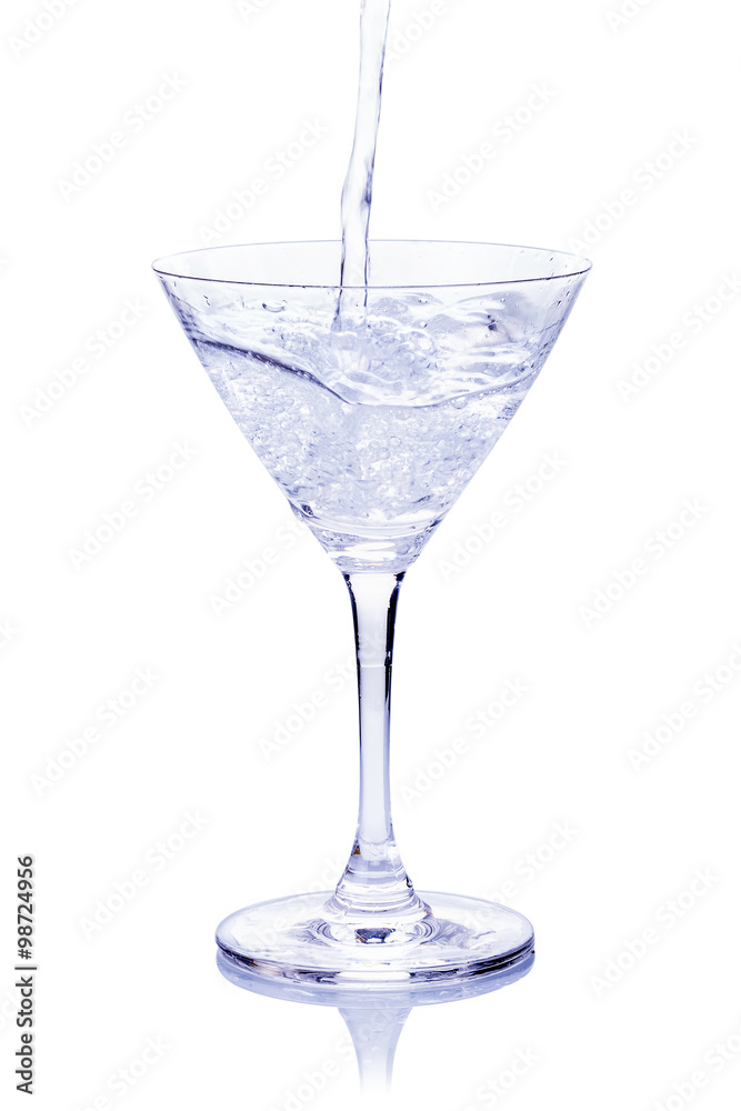 Glass of water isolated on white background