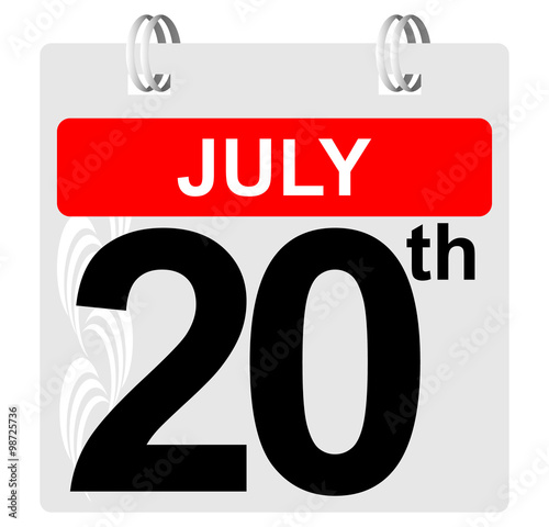 20th july calendar with ornament