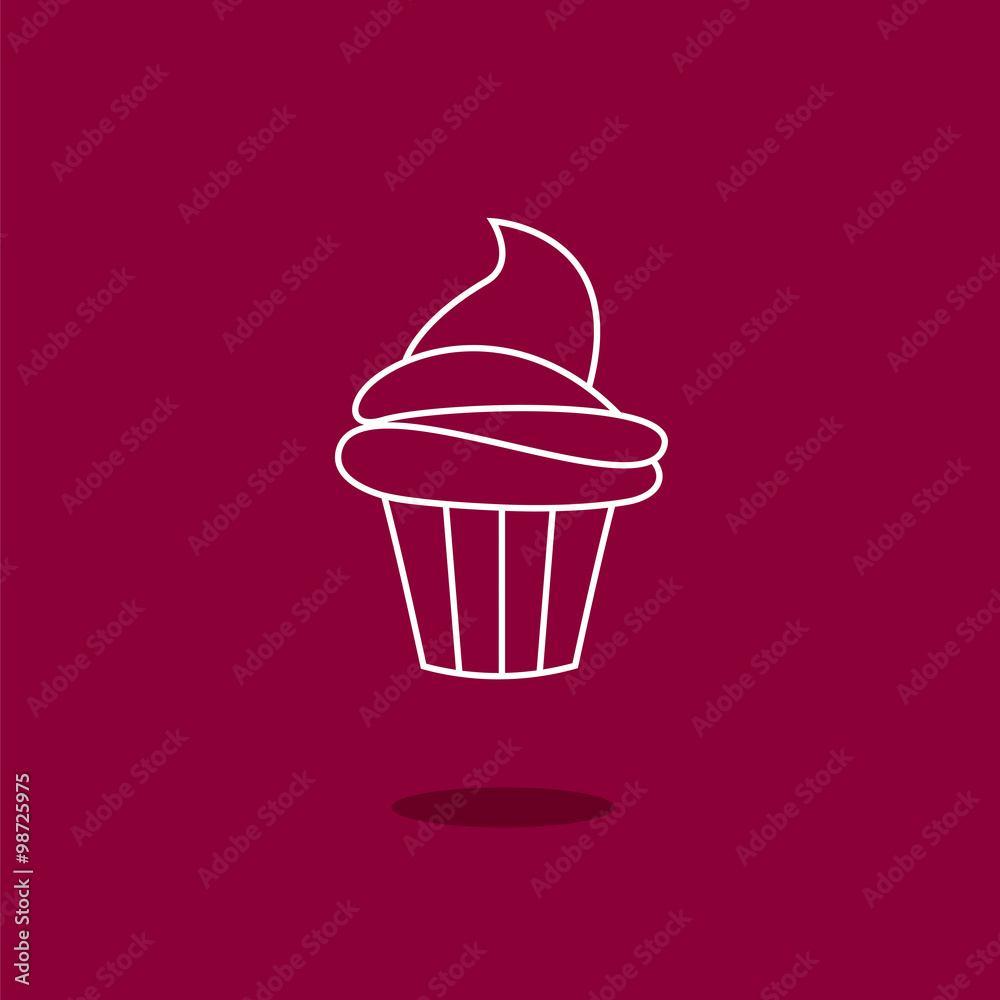 Cup Cake Vector Illustration.