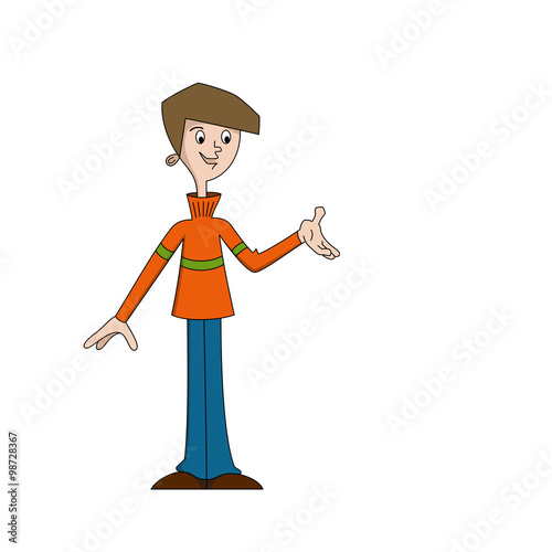 Young man pointing at something