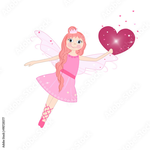 Cute love fairy tale vector background