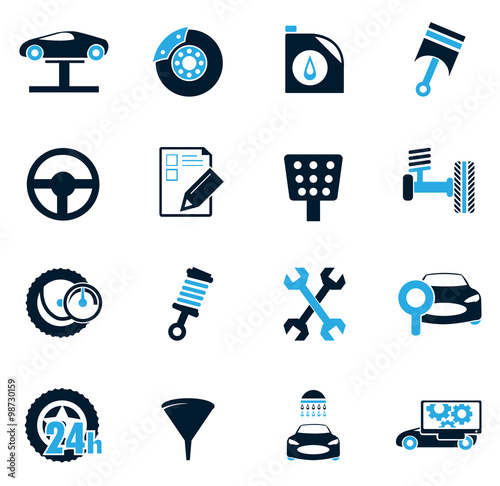 Vector vehicle service station icons set
