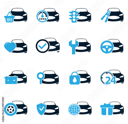 Car service icons set