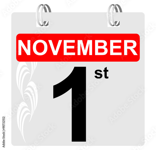 1st november calendar with ornament