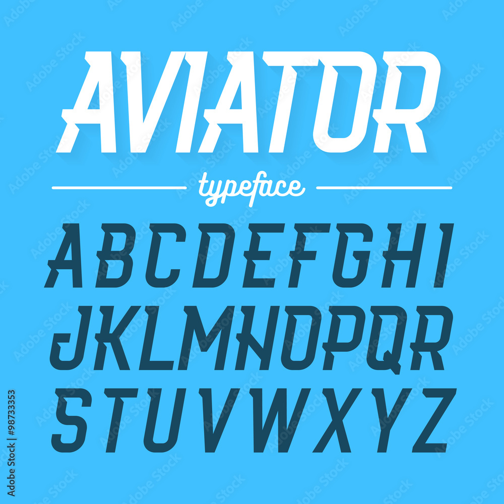Aviator typeface, modern style uppercase font Stock Vector | Adobe Stock