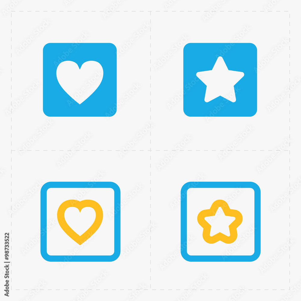 Star and Heart icons