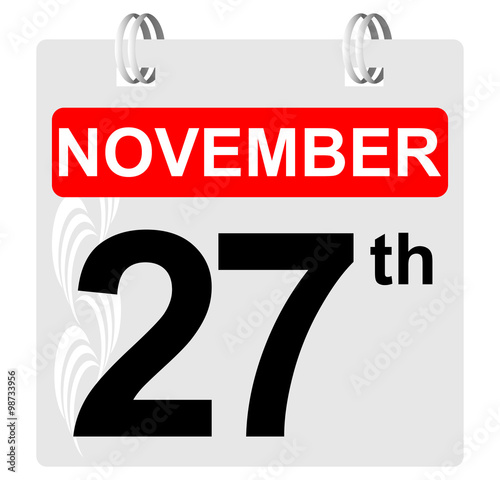 27th november calendar with ornament
