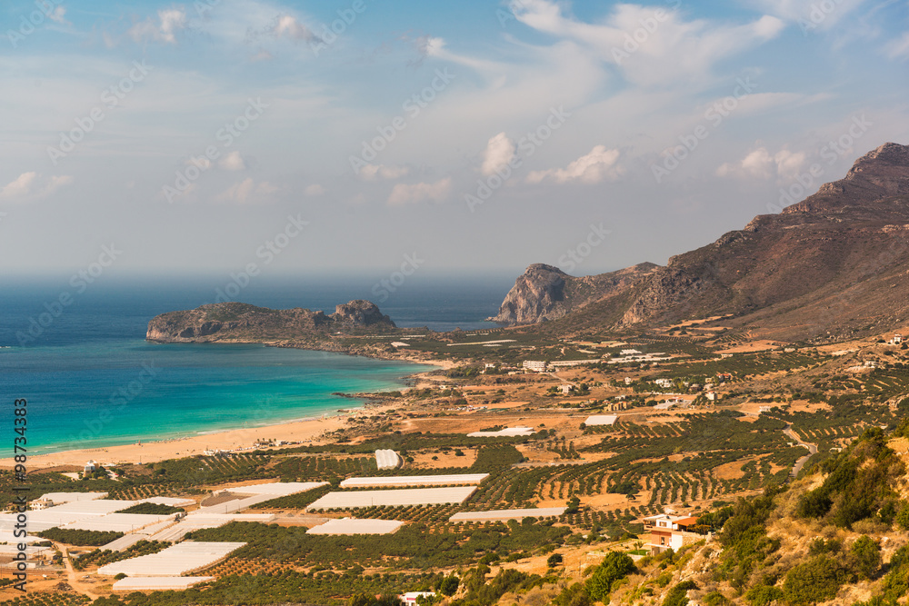 Beautiful view of the beach Falasarna. Crete. Greece