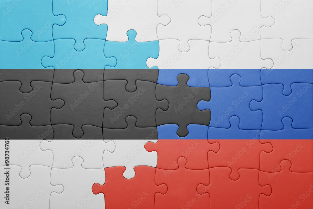 puzzle with the national flag of estonia and russia puzzle with the national flag of estonia and russia