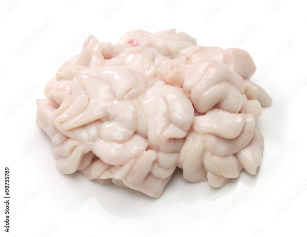 cod milt, soft cod roe, shirako, japanese food isolated on white