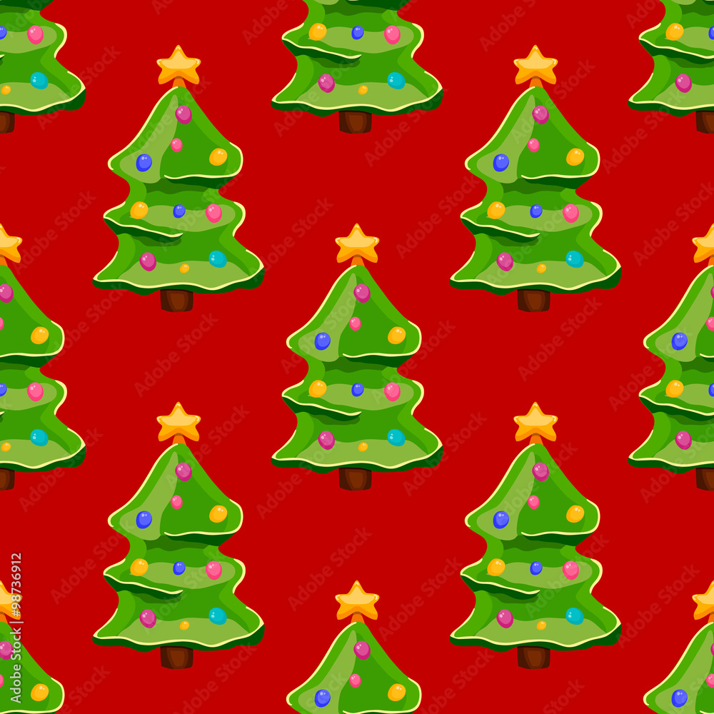 seamless pattern with christmas tree