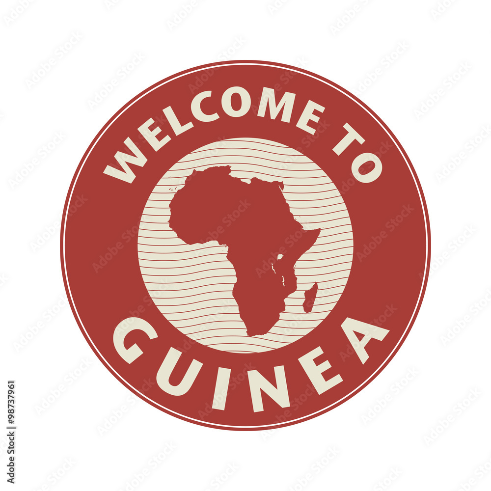 Emblem or stamp with text Welcome to Guinea Emblem or stamp with text Welcome to Guinea