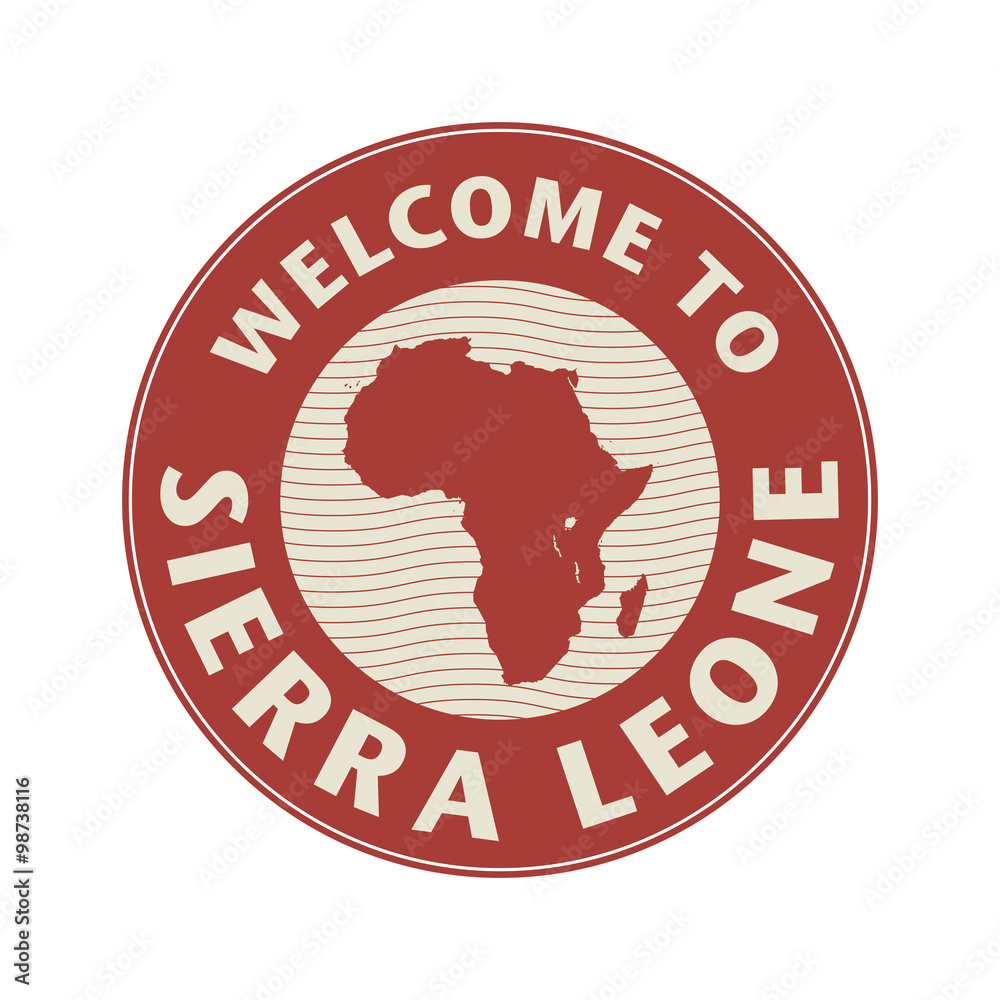 Emblem or stamp with text Welcome to Sierra Leone Emblem or stamp with text Welcome to Sierra Leone