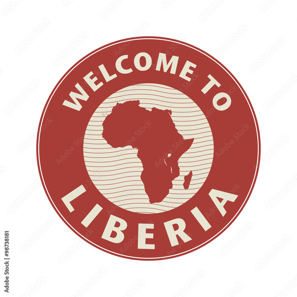 Emblem or stamp with text Welcome to Liberia Emblem or stamp with text Welcome to Liberia