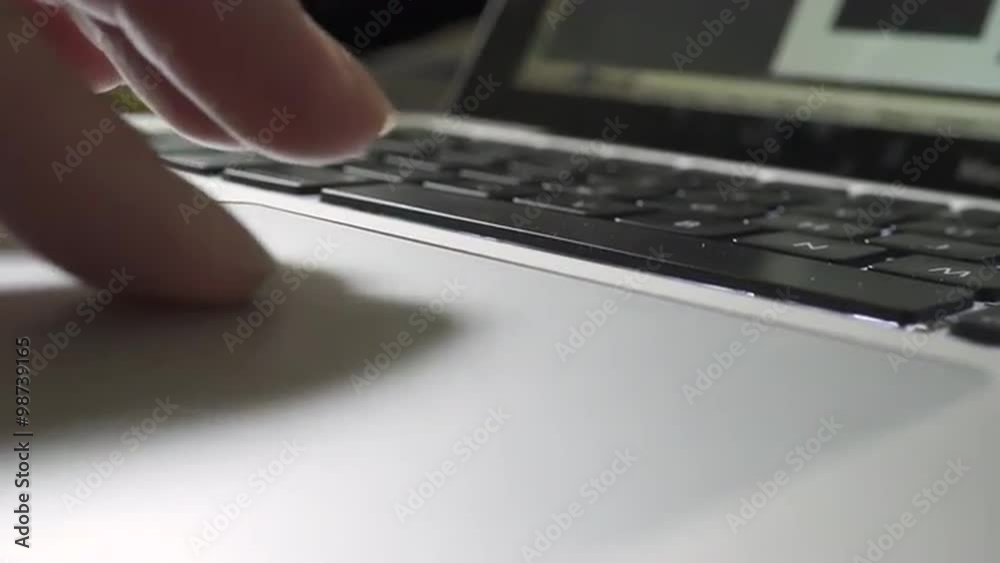 Hands of a woman using a laptop