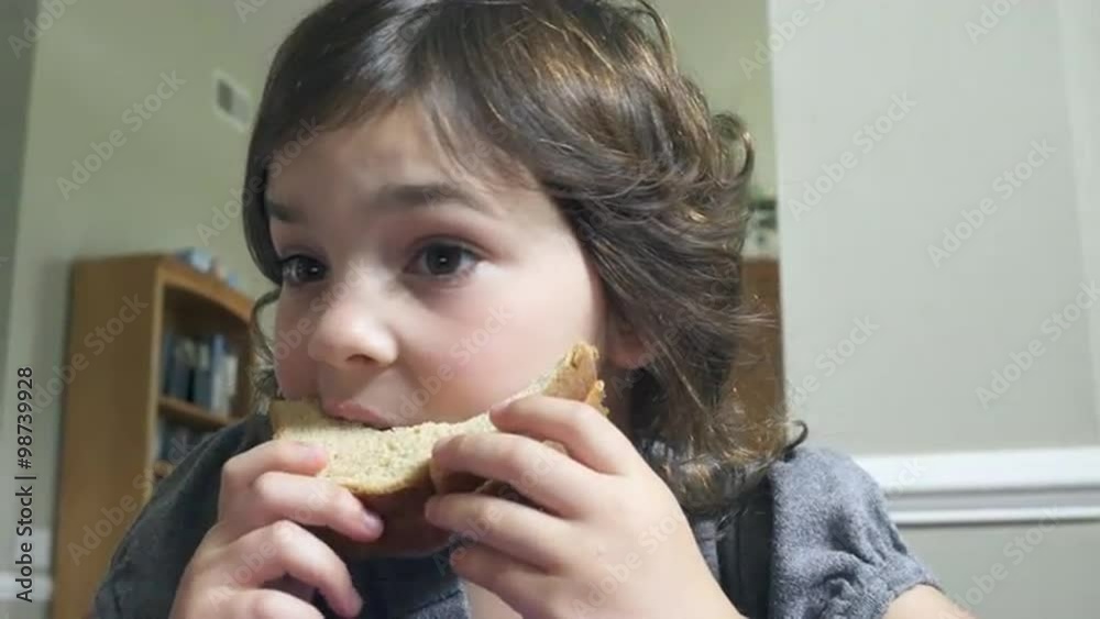 A child enjoys a snack