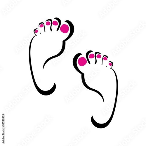 Footprint. Feet. Colorful. Vector.