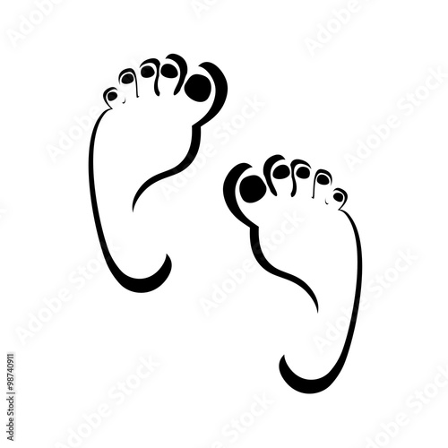 Footprint. Feet. Vector.
