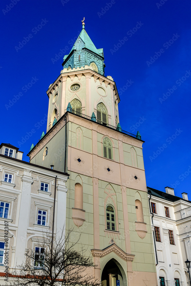 Trynitarska tower near John Baptist Cathedral. Lublin, Poland.