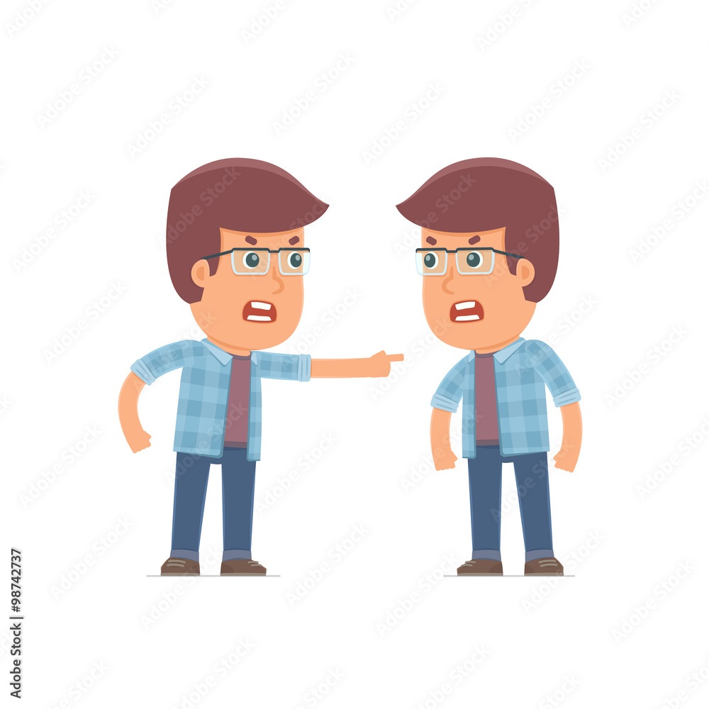 Angry Character Freelancer abuses and accuses his companion Angry Character Freelancer abuses and accuses his companion