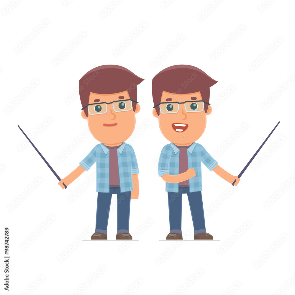Happy and Intelligent Character Freelancer making presentation u Happy and Intelligent Character Freelancer making presentation u