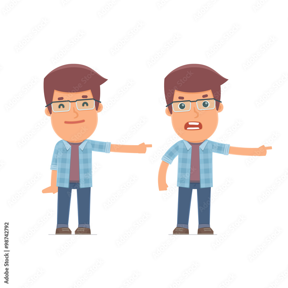 Happy and Angry Character Freelancer making presentation using h Happy and Angry Character Freelancer making presentation using h