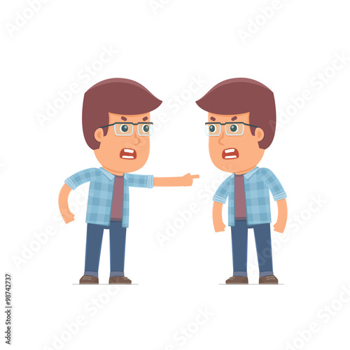 Angry Character Freelancer abuses and accuses his companion