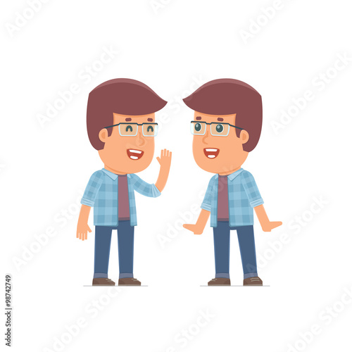Cunning Character Freelancer gossiping and telling secret to his