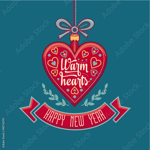 Greeting card. Happy New Year message. Happy holidays wish. Best for invitations.