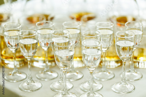 Elegant and luxury alcohol table wine champagne cognac at weddin