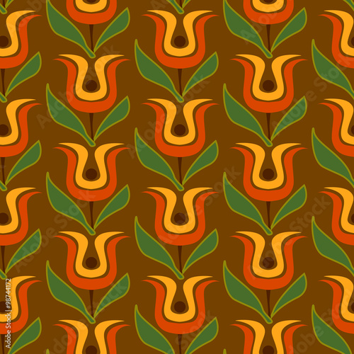 Retro floral seamless pattern 
