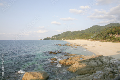 A beach in Yakushima. "Nagata Inaka Hama beach"