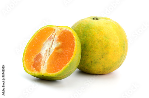 Orange fruit isolated on white background