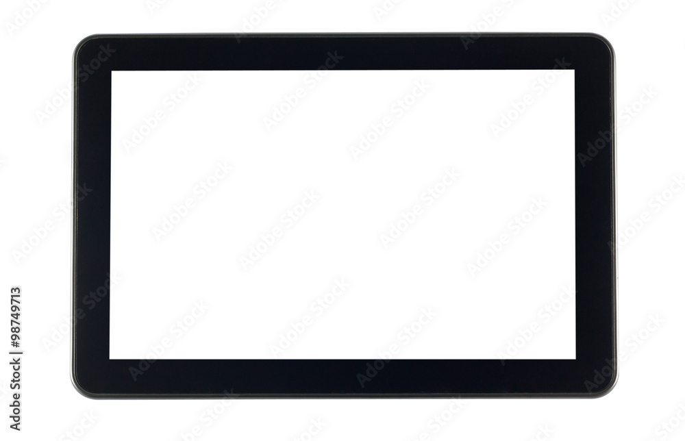 Black tablet computer isolated on white background Black tablet computer isolated on white background