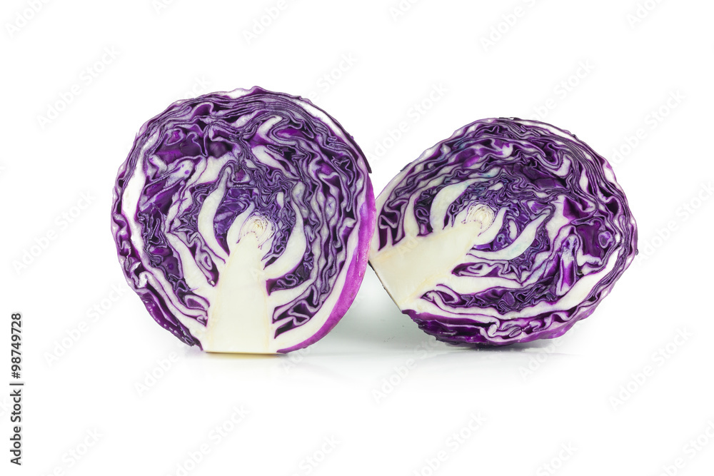 Red cabbage isolated on white background Red cabbage isolated on white background