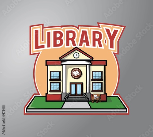 Fototapeta Naklejka Na Ścianę i Meble -  Library Illustration design badge