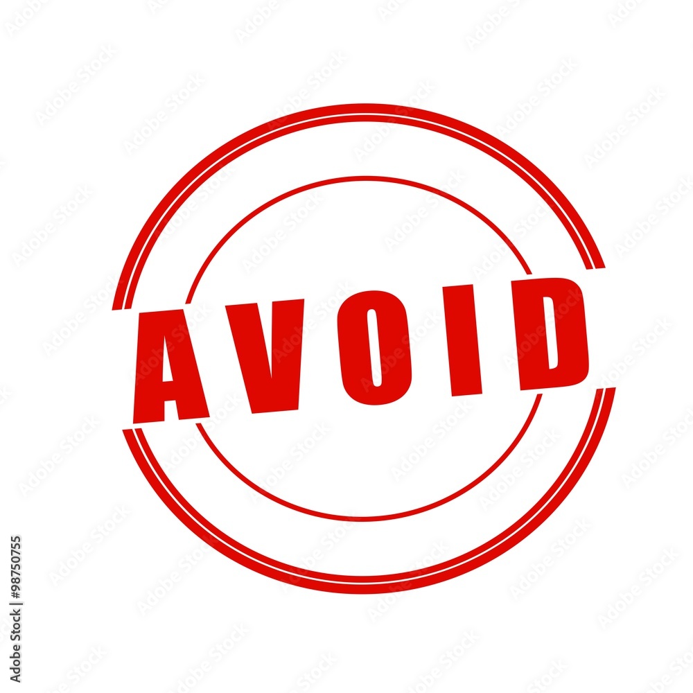 Avoid red stamp text on circle on white background Avoid red stamp text on circle on white background
