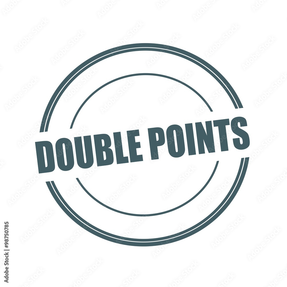 Double points Grey stamp text on circle on white background Double points Grey stamp text on circle on white background