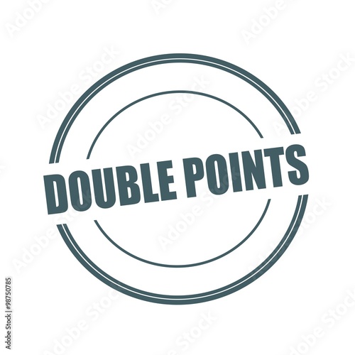 Double points Grey stamp text on circle on white background