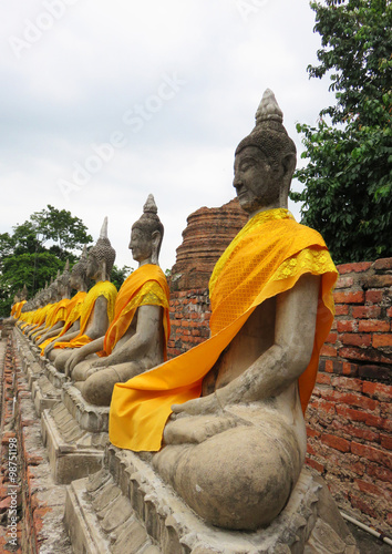 Row of Buddha in Ayutthaya