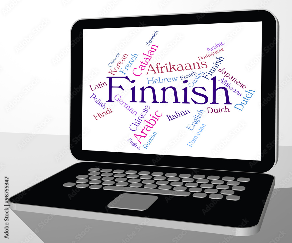 Finnish Language Indicates Translator Finland And Wordcloud Finnish Language Indicates Translator Finland And Wordcloud