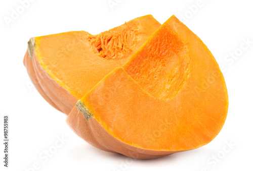 Pumpkin vegetable part on white