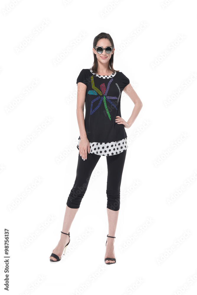 Full length fashion girl posing in the studio Full length fashion girl posing in the studio