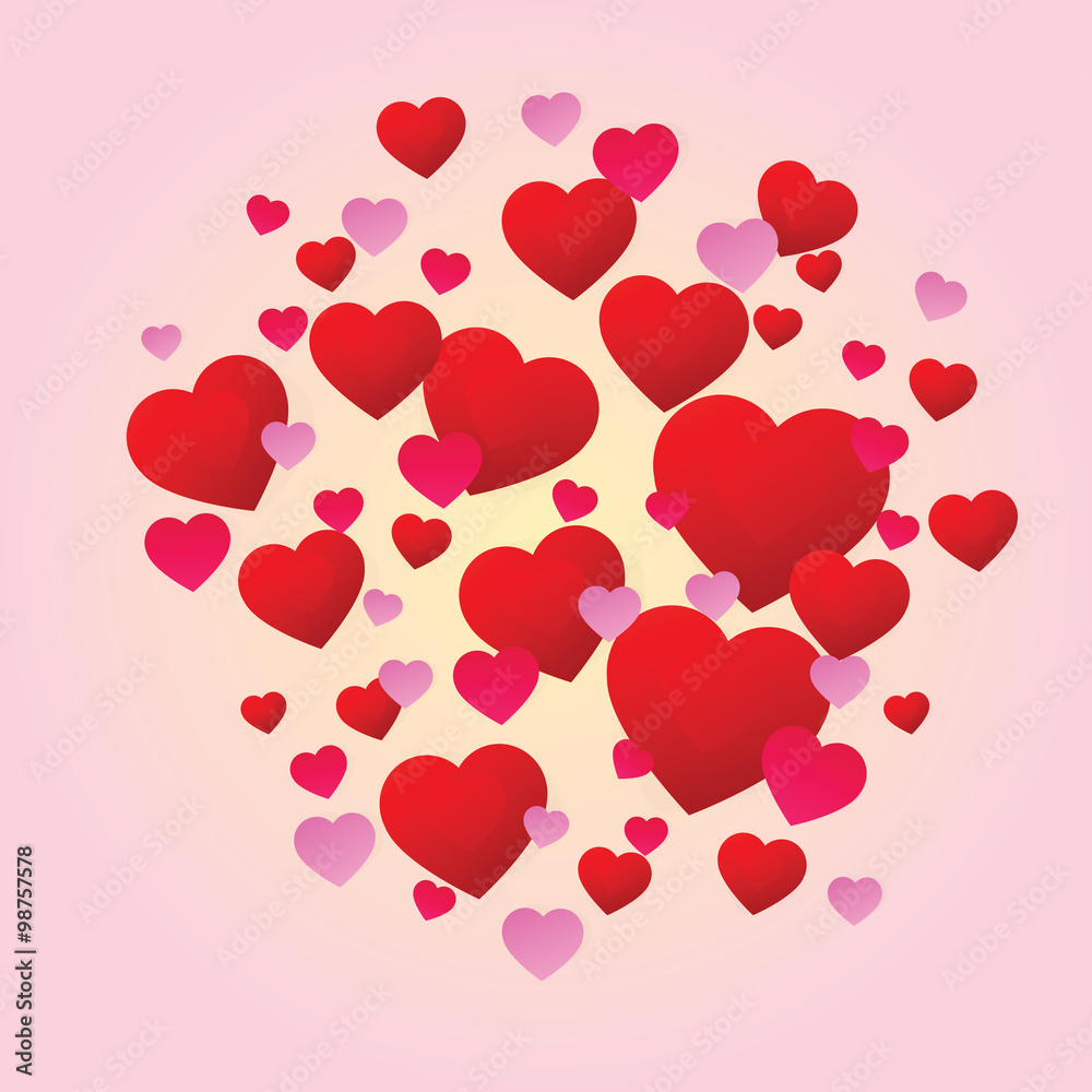 Bright Red Love hearts
