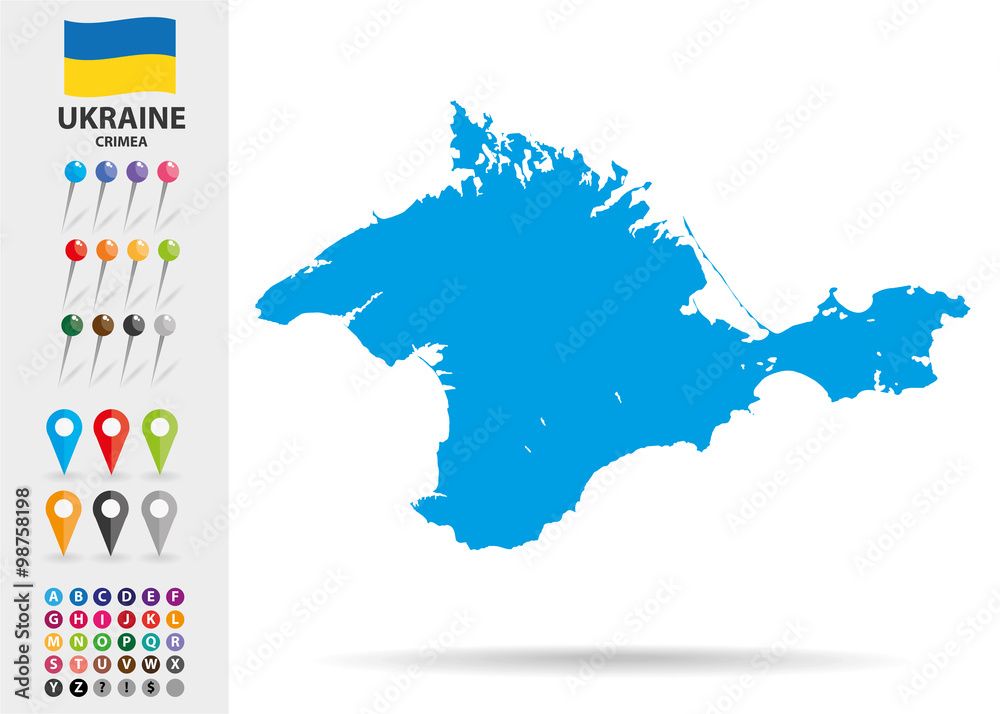 Map of Crimea in Ukraine Eastern Europe