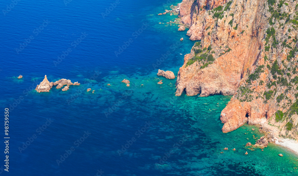 Coastal landscape of Corsica, Capo Rosso