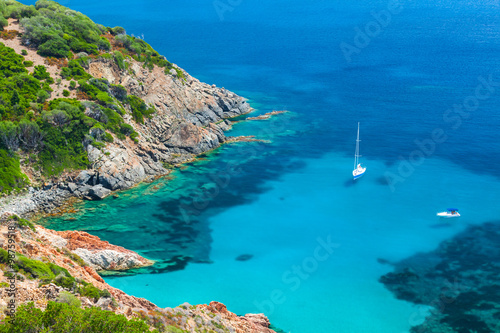 Fototapeta Naklejka Na Ścianę i Meble -  Coastal summer landscape of South Corsica