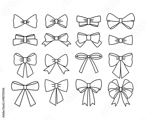 Collection of different cute bows